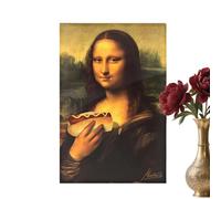Huayeex Impresión de Mona Lisa, decoración divertida para el hogar, arte de pared de baño, para hotel, jardín, interior, Acción de Gracias, fiesta, hogar, habitación, dormitorio, apartamento