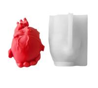 Huayeex Molde De Silicona De Corazón Humano | Molde Realista 3D Para Fundición De Cemento De Corazón,Ayuda Para Artesanías Con Desmolde Fácil Para Postres, Repostería, Arcilla, Jabón, Resina Y Cera