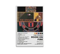 HUAYEQWHELH Póster estético de álbum Room On Fire by The Strokes, arte decorativo para pared, lienzo vintage para sala de estar, dormitorio, 60 x 90 cm, estilo sin marco