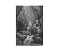 HUAYEQWHELH Póster estético de Daniel in The Den of Lions de Gustave Dore, pintura decorativa para pared, lienzo vintage para sala de estar, dormitorio, 60 x 90 cm, estilo sin marco