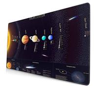 HUAYEXI Alfombrilla Gaming,Sistema Solar detallado con información científica Telescopio del Universo de Júpiter Saturno,con Base de Goma Antideslizante,750×400×3mm