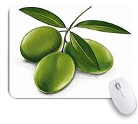 HUAYEXI Alfombrilla Raton Ordenador，Naturaleza Verde Doodle Aceitunas Árbol Vegetal Comida Remota Hoja Cocina Ramita Diseño Oliva Bosquejo Saludable,Alfombrilla Gaming Base de Goma Antideslizante