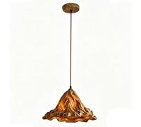 HUAYUSEDF Lámpara colgante vintage - de resina hoja loto Zen for comedor, restaurante, cafetería, casa té, altura ajustable 4.9 pies, luz cálida, S(Warm Light,M)