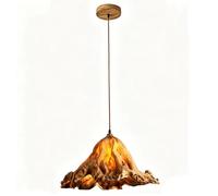 HUAYUSEDF Lámpara colgante vintage - de resina hoja loto Zen for comedor, restaurante, cafetería, casa té, altura ajustable 4.9 pies, luz cálida, S(Warm Light,L)