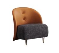 HUAYUSEDF Moderno sillón minimalista de retazos naranja y gris, cómodo puf, dormitorio, salón, sofá, balcón, asiento creativo