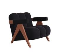 HUAYUSEDF Sillón moderno minimalista negro para sala de estar, cómodo puf, dormitorio, salón, sofá, balcón, asiento creativo