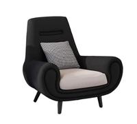 HUAYUSEDF Simple y elegante sillón negro para sala de estar, cómodo puf, dormitorio, salón, sofá, balcón, asiento creativo