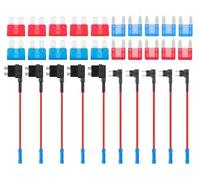 HUAZIZ 10 Piezas Portafusibles Set, Fusibles Coche con 10A 15A Standard Mini Fusible, Standard/Mini Fusible Add A Circuito Adaptador para Coche Camión Barco