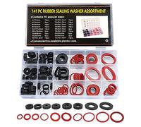 HUAZIZ 141 Piezas Kit De Juntas Arandela, 18 Diferentes Tamaños Del Grifo Lavadora Surtidos, Juego De Juntas Tóricas De Sello De Agua De Fibra De Goma