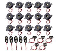 HUAZIZ 15 Piezas Zumbador electrónico, 3-24 V Zumbador Piezoeléctrico de 87 dB, para fotocopiadoras, Alarma, Juguetes electrónicos, Longitud del Cable 100 mm