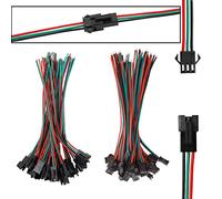 HUAZIZ 20 Conjuntos de 3 pines JST SM Macho Hembra Enchufe LED Conector Cable 15 cm 22 AWG Alambre para WS2812B WS2812 WS2811 LED Tira de Luz