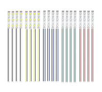 HUAZIZ 20 Piezas 50mm 2835 Pre Cableado de LED, 12V - 18V LED para Modelos, Blanco/Rojo/Amarillo/Azul/Verde