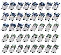 HUAZIZ 20 Set 24 Pines USB 3.1 Tipo C Hembra Conector Tipo Conectores USB Tipo C USB-C Macho Enchufe Conector Tipo SMT, USB 3.1 Tipo C USB-C Macho Conector Tipo SMT con Placa de PC