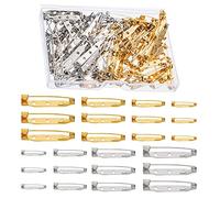 HUAZIZ 200 Piezas Pasadores de Barra, Broche de Seguridad Con 3 Agujeros, 4 Tamaños: 20 mm, 25 mm, 30 mm y 35 mm (Oro y Plata)