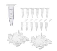 HUAZIZ 200 Piezas Tubo Centrifuga Transparente Plástico Centrifuge Tubos de Ensayo Micro con Tapa a Presión tubos de Microcentrífuga Graduados de Polipropileno 1,5ml