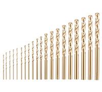 HUAZIZ 20piezas Cobalt Drill Bit Set, M35 brocas de acero inoxidable cobalto juego de brocas, M35 High Speed Steel Twist Drill Bits for Stainless Steel, Hard Metal, Cast Iron, Plastic and Wood