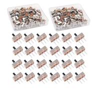 HUAZIZ 400 piezas Mini interruptores deslizantes Interruptores de lámina verticales 3 pines 2 posiciones 1P2T SPDT con panel PCB para Arduino 0.5A, 50V DC, 4 mm
