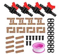 HUAZIZ 45 Piezas Marrón Riego Goteo Kit, Conectores para Tubo de Riego Goteo 16 mm Conectores Riego Mixtos de Goma Manguera Accesorios para Sistema de Goteo Irrigación Jardín Huerto Terraza
