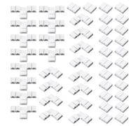 HUAZIZ 48 Piezas Kit de Conector de Barra de Luz LED, 2 pin Conectores Tiras Led, 24 x Conectores 2-pin + 12 x Conectores en forma de L +12 x Tipo T Conectores, 8mm
