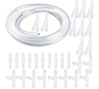 HUAZIZ 5 Meter Transparente Juego Reparación de Manguera de Agua para Limpiaparabrisas Universal, Manguera Limpiaparabrisas Coche, Manguera Flexible de Silicona, con 30 Conector Manguera