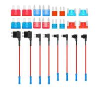 HUAZIZ 8 Piezas Portafusibles Set, Fusibles Coche con 10A 15A Standard Mini Fusible, Standard/Mini/Micro2/Low-Profile Mini Fusible Add A Circuito Adaptador para Coche Camión Barco