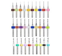 HUAZIZ Micro Brocas Taladro Drill, 30 piezas de PCB Placa de circuito de impresión Carburo Micro brocas, 0.1 mm a 3.0 mm Carburo PCB Joyería de herramienta rotativa Grabado CNC Brocas