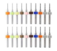HUAZIZ PCB Drill Bits Set, Taladro Bits 20pcs Brocas, mini Brocas Micro de Carburo Cementado para la Placa de Circuito de Impresión PCB CNC Grabado de Carpintería Joyería (0.6-1.5mm)