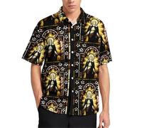 HuazomeeHZM Camisas para Hombre Impresas en 3D de Nuestra Señora de Guadalupe Blusas y Tops con Estampados de Flores de Colores María Dios y Jesús