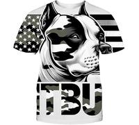 HuazomeeHZM Camiseta con Estampado de Perro Pitbull Impreso en 3D para Hombre y Mujer Camiseta Informal de Manga Corta para Perros Camisetas Oversize Ropa Urbana