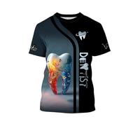 HuazomeeHZM Camiseta para Mujer con Estampado de Delfines Moda Casual Blusa Linda Tops Cortos Cuello Redondo cómoda Suave y Suelta