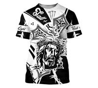 HuazomeeHZM Camisetas de Jesús Camisetas con Estampados 3D Moda Harajuku Ropa para Mujer y Hombre