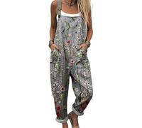 HuazomeeHZM Mujer Boho Colour Block Estampado Overoles Estilo Hippie Overoles Casuales con Bolsillos Mono Peto
