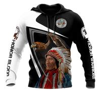 HuazomeeHZM Native American Indian Tatuaje 3D Impreso Mujeres Hombres Sudadera Capucha Casual con Capucha Pullover Chaqueta Top con Bolsillo