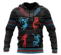HuazomeeHZM Native American Indian Tatuaje 3D Impreso Mujeres Hombres Sudadera Capucha Casual con Capucha Pullover Chaqueta Top con Bolsillo