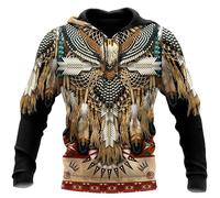 HuazomeeHZM Native American Indians Capucha Mujeres Hombres 3D Impreso Sudadera con Capucha Pullover con Bolsillo
