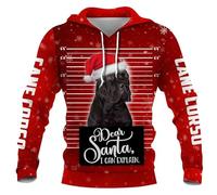 HuazomeeHZM Perros Husky/Bulldog Francés/Murry Christmas Sudadera con Capucha navideña Impresa en 3D para Mujer y Hombre Regalo para Amantes de los Perros