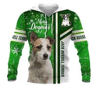 HuazomeeHZM Perros Husky/Bulldog Francés/Murry Christmas Sudadera con Capucha navideña Impresa en 3D para Mujer y Hombre Regalo para Amantes de los Perros