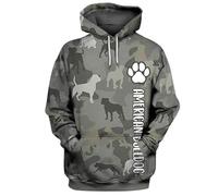 HuazomeeHZM Sudadera con Capucha Impresa en 3D Cane Corso/Pug/Bulldog Americano para Mujer y Hombre chándal Urbano Regalo para Amantes de los Perros