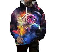 HuazomeeHZM Sudadera con Capucha para Hombre de Animal novedoso Impresa en 3D con patrón de tiburón, Pulpo, Rana y dragón, Casual, con cordón, suéter Tipo pulóver