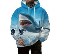 HuazomeeHZM Sudadera con Capucha para Hombre de Animal novedoso Impresa en 3D con patrón de tiburón, Pulpo, Rana y dragón, Casual, con cordón, suéter Tipo pulóver