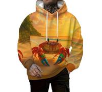 HuazomeeHZM Sudadera con Capucha para Hombre de Animal novedoso Impresa en 3D con patrón de tiburón, Pulpo, Rana y dragón, Casual, con cordón, suéter Tipo pulóver
