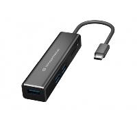 Conceptronic HUB 3 Puertos USB 3.2 a SD MicroSD USB-A - Lector Adaptador