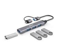 HUB 4 puertos (1 puerto USB v3.0-3 puertos USB V2.0) Negro connectland