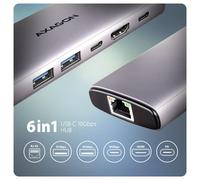 Hub 6-en-1 - AXAGON - HMC-6G2L - USB-C 10Gbps - HDMI 4k/60Hz - PD 100W