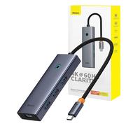 Hub 6 En 1 Baseus UltraJoy USB-C A HDMI 4K@60Hz + 4xUSB 3.0 + PD (Gris Espacial)