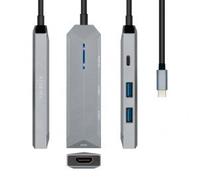 HUB AISENS USB-C DOCK 4 EN 1 USB-C A 1xHDMI 2xUSB 1xPD GRIS 15CM
