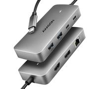 HUB AXAGON HMC-CUB83X2 1x HDMI + 1x DP + 2x USB-A + 1x USB-C + PD 100W, USB-C cable 15 cm