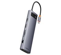 Hub Baseus 10 puertos 5000 Mbit/s StarJoy USB-C HDMI RJ-45 VGA SD MicroSD Audio 60 Hz