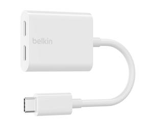 Hub Belkin 2 puertos USB-C 60W modelo F7U081BTWH audio y carga rápida