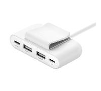 hub belkin buz001bt2mwhb7 extensor 4 puertos 2 usb-c 2 usb-a cable 2m blanco